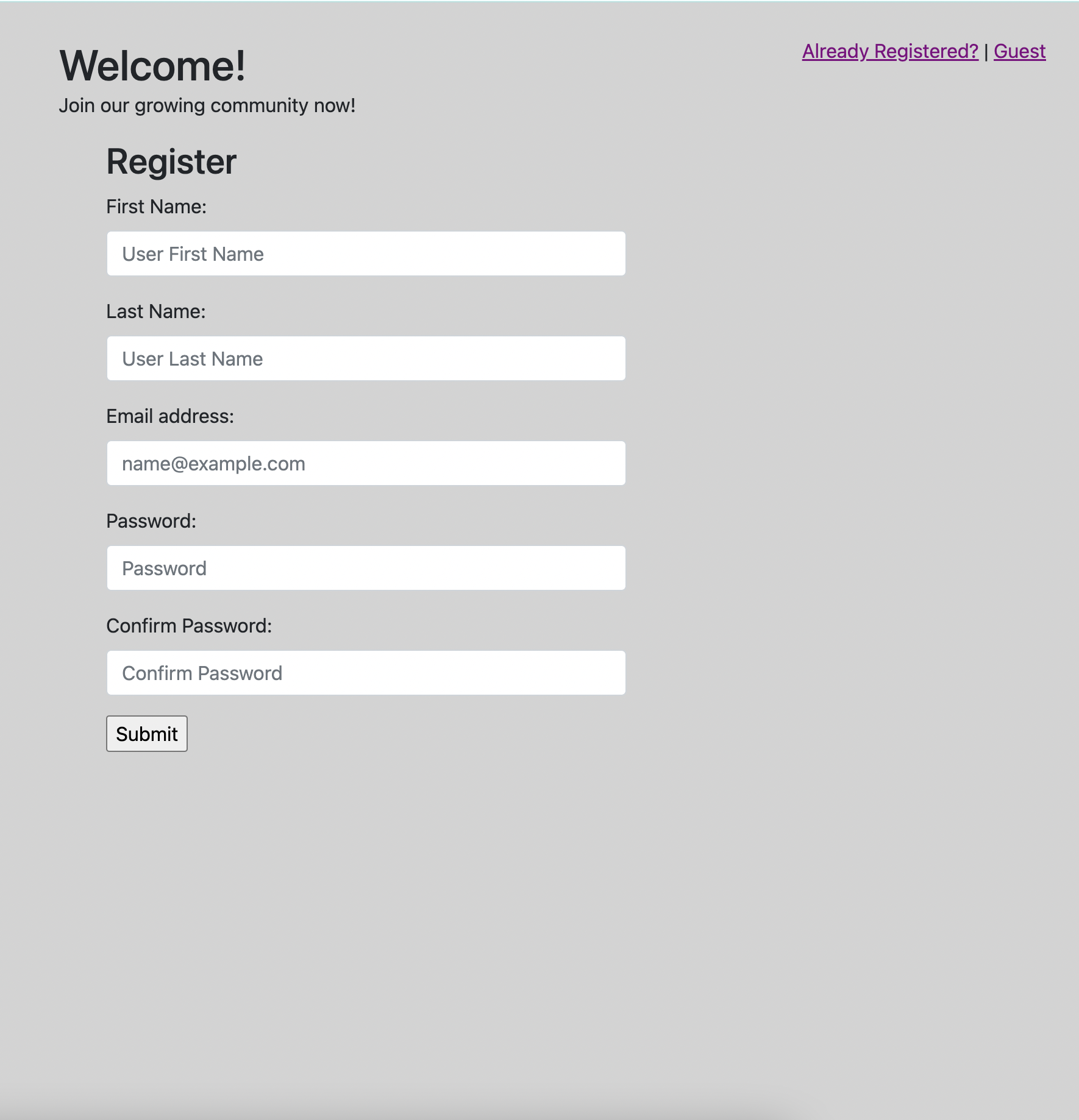 Green Exchange Registration form